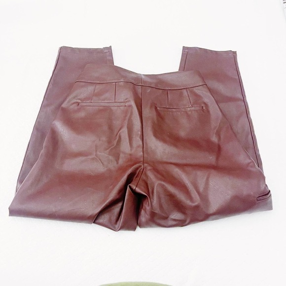 ASOS Oxblood Deep Red Faux Leather Slack 32 x 32 - Picture 5 of 8